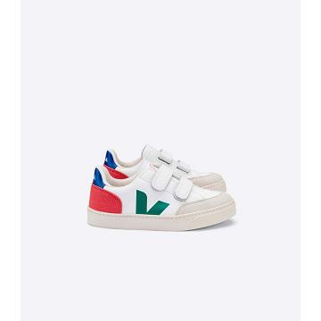 Veja V-12 LEATHER Tornacipő Gyerek White/Red | HU 883FDN